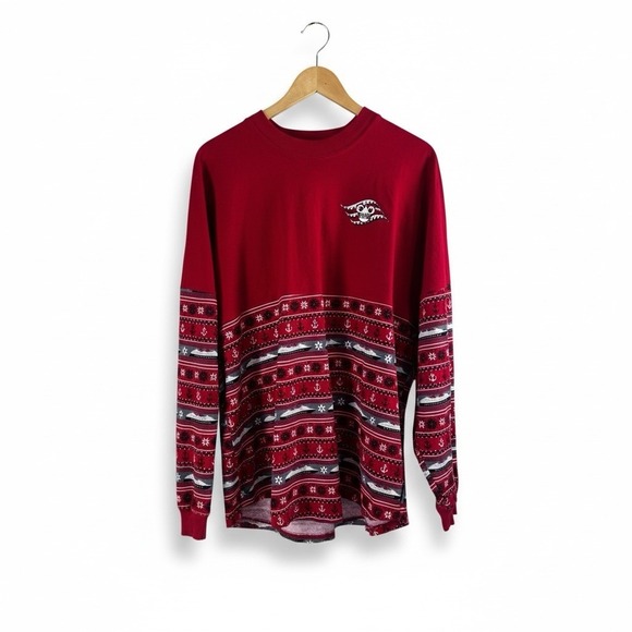 Disney Cruise Line Spirit Jersey Holiday Ship Fair Isle Christmas Read Adult L - Picture 2 of 14